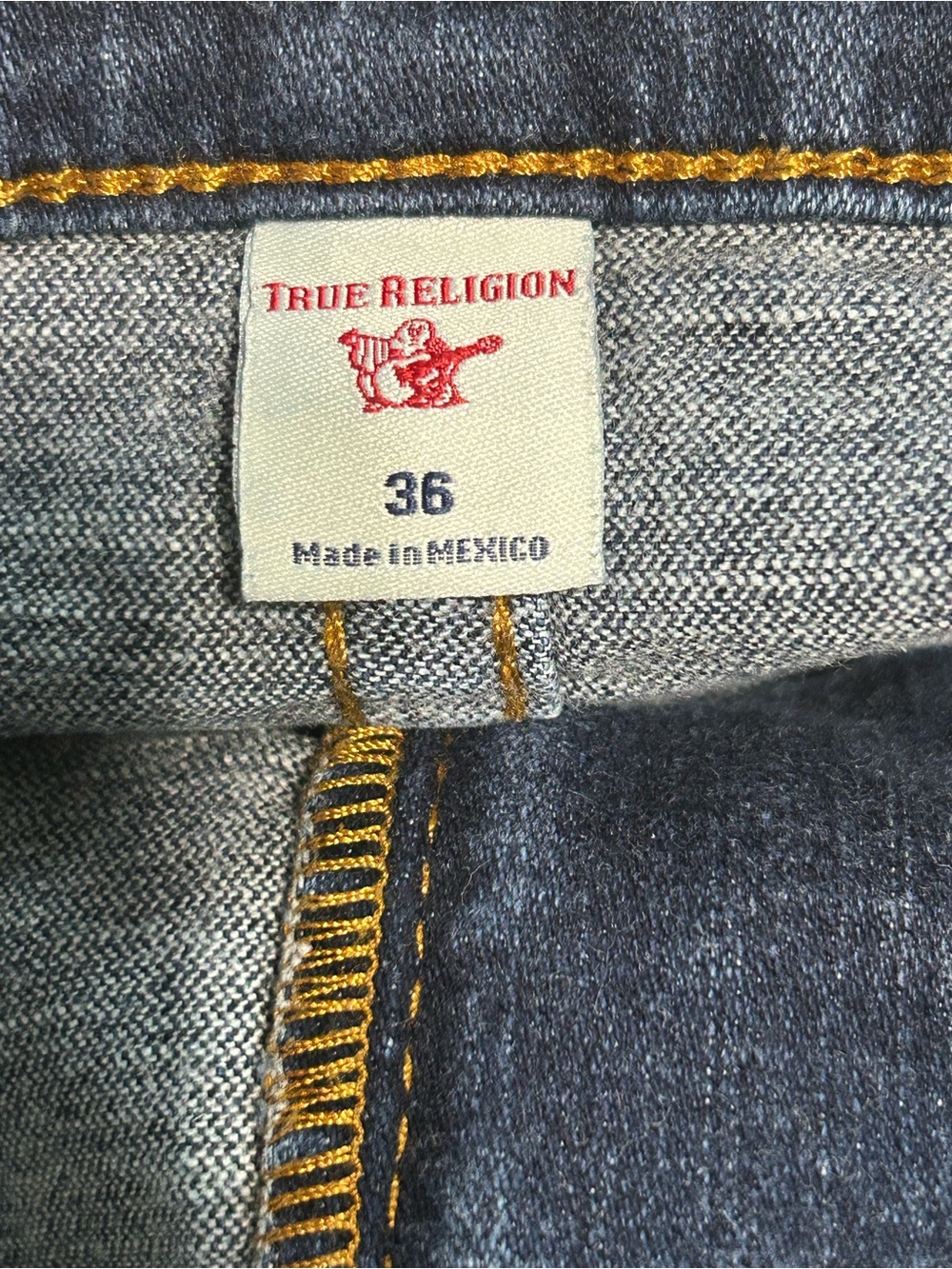 True Religion Ricky Relaxed Straight Jeans Men’s 36 Denim. Flaw See Pics - Picture 12 of 13